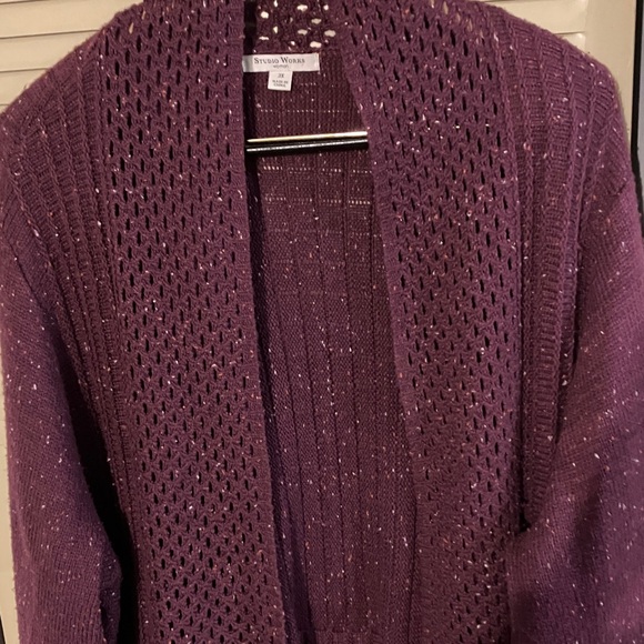Studio Works Deep Purple Women's Cardigan - Picture 3 of 4